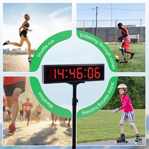 25.6" Cordless Race Clock for Running Events with Tripod