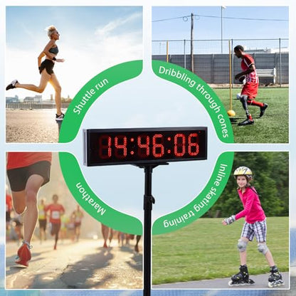 25.6" Cordless Race Clock for Running Events with Tripod