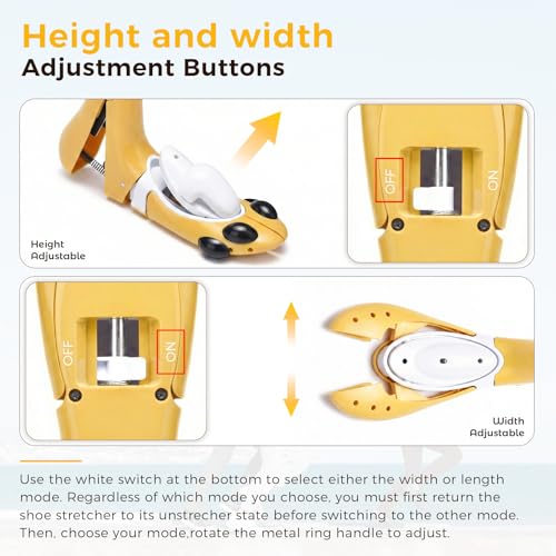 Shoe Stretcher Boot Stretcher Men Women, 2Pcs Adjustable for Wide Feet - color: Yellow, size: M (Men 6.5-8.5,Women 8-10)
