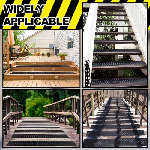 Gisafai 4 Pcs Aluminum Stair Treads Non Slip 30 x 3.75 Inch Metal - size: 30 x 3.75 Inch
