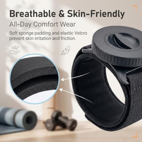 Bike Wristband Phone Holder, Adjustable Adsorption Phone Armband Strap, Breathable Hands-Free Wrist Navigation Mount, Outdoor Accessory for Biking & Walking & Running (Black)