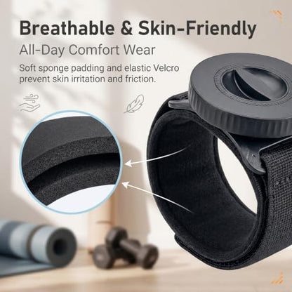 Bike Wristband Phone Holder, Adjustable Adsorption Phone Armband Strap, Breathable Hands-Free Wrist Navigation Mount, Outdoor Accessory for Biking & Walking & Running (Black)