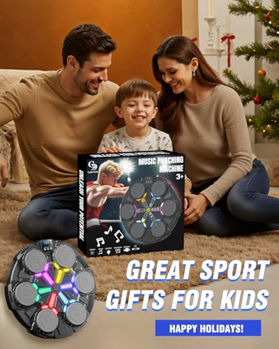 Music Punching Machine, Boxing Trainer with Rhythm Lights - color: Black