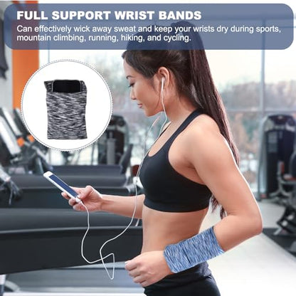 PATIKIL Wrist Pouch, Wrist Wallet Sports Wristband Wallet with Zipper Pocket for Running Jogging Hiking Cycling Yoga - color: Dark Gray