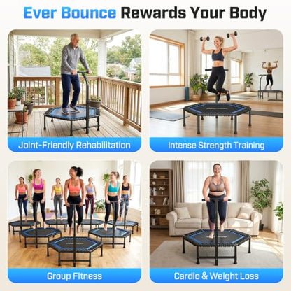 ANCHEER 50'' Trampoline-Fitness Rebounder for Adults-Indoor/Home - color: Blue
