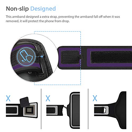 Running Armband for Samsung Galaxy S26 S25 S24 S23 S22 (Purple) - color: Purple, size: 6.3" (S)