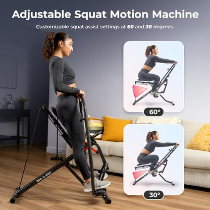 Sunny Health & Fitness Row-N-Ride Squat Assist Trainer for Home Exercise - color: Dark Grey