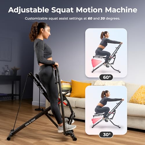 Sunny Health & Fitness Row-N-Ride Squat Assist Trainer for Home Exercise - color: Dark Grey
