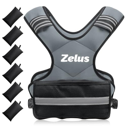 ZELUS Weighted Vest for Men Women,Adjustable 4-32lb Vest, Removable Weights - color: Gray, size: 11-20 lb.