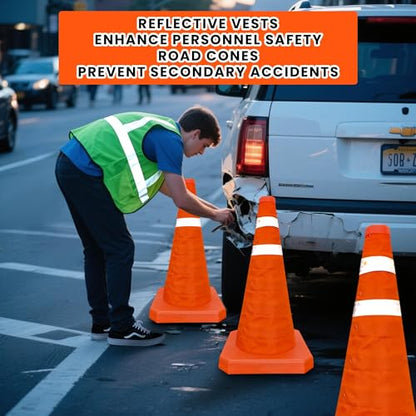 18 Inch 1 Pack Traffic Cones,Collapsible Safety Cones, Multi Purpose Pop-up Cones with Reflective Collar, Include Reflective Vest,Orange Cones for Parking lot, Driveway, Driving Training etc - size: 18Inch