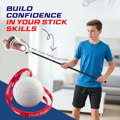 Cradlebaby Lacrosse Training Ball: Practice Indoor/Outdoor & Get More Repetitions - The #1 piece of Equipment to Practice Cradling, dodges, Stick Tricks, & fakes. Best Lacrosse Gift! - color: Black with White Logo (White Ball)