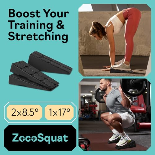 Squat Wedge Block Set of 3/5 - 960 LBS Capacity - Slant Board for Calf Stretching with 5 Stackable Angles - Calf Stretcher Slant Board - Workout Equipment - EPP Material for Exercise Equipment & Physical Therapy - color: Black&Green