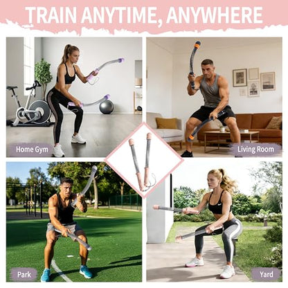 WIitsparklle Portable Adjustable Ropeless Battle Ropes with Pink - color: Pink
