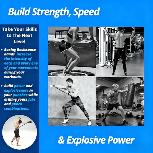 12pcs/Set Boxing Resistance Bands, Boxing Equipment,Training Equipment, Boxing Trainer, Boxing Gear, Latex Resistance Belt Taekwondo Explosive Power Training Multi Functional Tension Rope Set - color: Black
