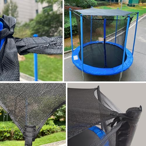 Trampoline Shade Cover, Trampoline Cover for 8FT 10FT 12FT 14FT 16FT Straight Pole Round Trampoline Sun Protection, Easy to Install,for Backyard Playground (12FT 6 Poles)