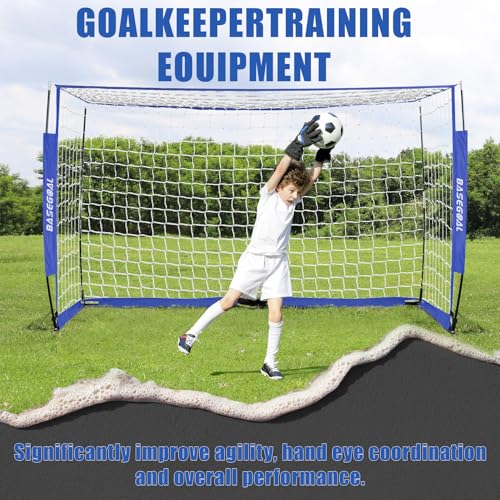 BaseGoal Soccer Goal for Backyard,with Bow Frame and Agility Ladder - size: 8x6 ft