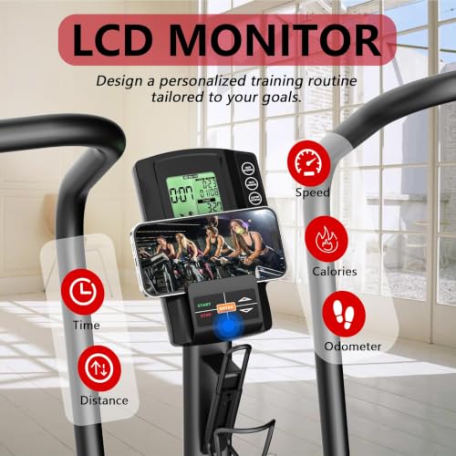 Wenoker Exercise Bike, Air Bike with Smart APP, ISCC PLUS Certified, Dual Action Handlebars Stationary Fan Bike 350LBS Capacity for Home Gym HIIT Full Body Workout