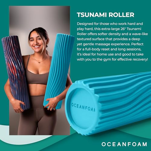 Oceanfoam Tsunami Roller - XLarge Soft Density Foam Roller (Miami Blue) - color: Miami Blue
