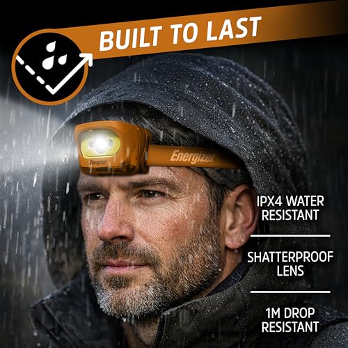 Energizer LED Rechargeable Headlamp (2-Pack), Orange, LED Headlamps with Red Light Option, USB Charging Cables Included - color: Orange
