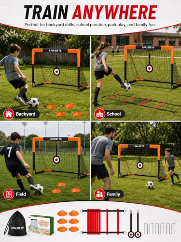 4x3ft Soccer Goal Set of 2, Kids Soccer Goals for Backyard