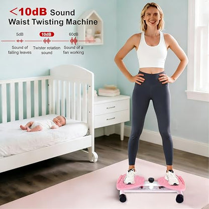 Waist Twister Machine Exercise Fitness Tool, Ultra-Quiet Operation, 9-level Adjustable Resistance Modes, Slim Waist Exerciser, Rotating Balance Trainer, Load-Bearing 300LBS