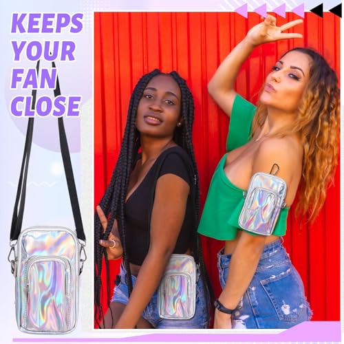 Holographic Arm Bag Phone Armband Adjustable Strap,Silver, - color: Silver, style: Casual