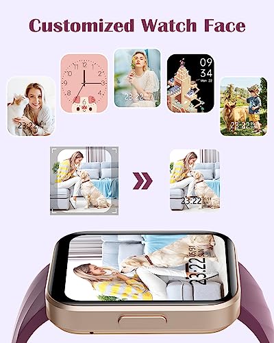 RUIMEN Smart Watches for Women, Bluetooth Calls, Fitness Tracker Purple - color: Purple