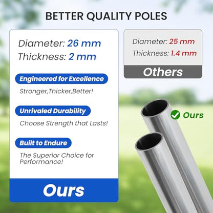 FAHKNS 6PCS Trampoline Replacement Straight/Curved Poles