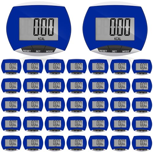 Weewooday Pedometer for Walking Steps and Miles Simple Pedometer Clip on with Large Digital Display Portable LCD Step Counter Bulk Gift for Women Men Adults - color: Blue