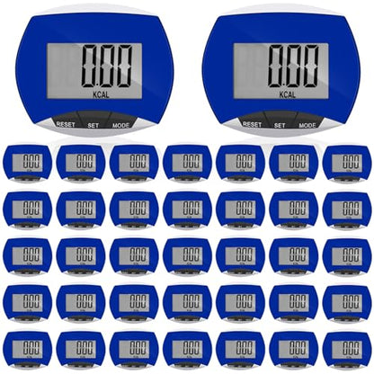Weewooday Pedometer for Walking Steps and Miles Simple Pedometer Clip on with Large Digital Display Portable LCD Step Counter Bulk Gift for Women Men Adults - color: Blue