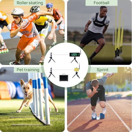 YZ Laser Timer for Sprints, Laser Sprint System, Track Laser Timer Stopwatch, Lap/Speed Training/Track Field/Running/Football - style: 1 timer+1 laser
