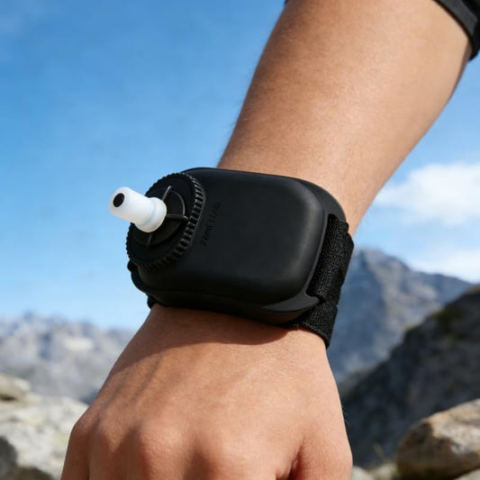 Silicone Wrist Water Bottle Outdoor Portable Hands Free Squeeze Design Adjustable Strap for Running, Cycling and Hiking, Black - color: Black
