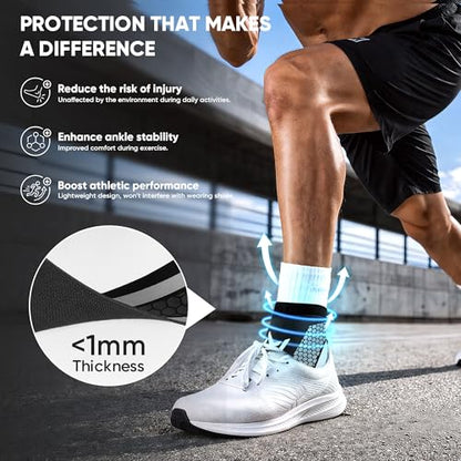 2 Pack Ankle Brace Compression Support for Men Women - color: Purple