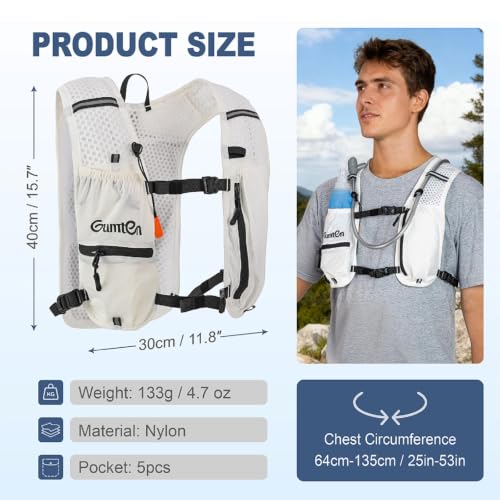 Running Vest for Women Men, Running Hydration Vest with Adjustable Chest Straps for Marathon Jogging Hiking Cycling - size: White, style: Running Vest