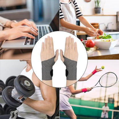 Ultra-Thin Wrist Brace (2Pcs),Lightweight Wrist Wrap for Pain Relief - color: Black