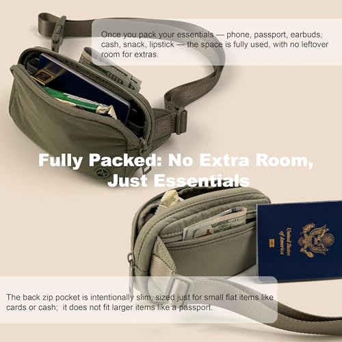 Pander Mini Belt Bag – Ultra Compact, Fits 6.7” Phone, Lipstick, Earbuds, Essentials, Small Crossbody Waist Purse, Pale Grey - color: Pale Grey