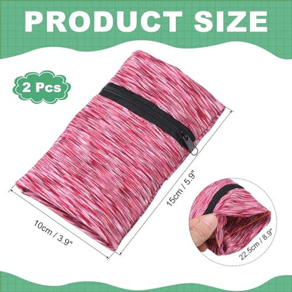 uxcell Wrist Pouch Wrist Wallet Sports Wristband Wallet with Pocket for Running Jogging Hiking Cycling Yoga - color: Red