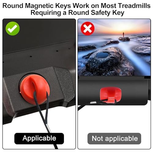 Treadmill Magnet Safety Key with Clip, Universal Treadmill Emergency Stop Key Replacement for All NordicTrack, Proform, Image, Weslo, Reebok, Epic, Golds Gym, Freemotion, and Healthrider Treadmills