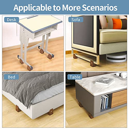 Bed Risers 4 Inch with Adjustable Screw Clamp, 4 Pack, Black - color: Black, size: 4'', Fits Furniture Frame Below 1.5"