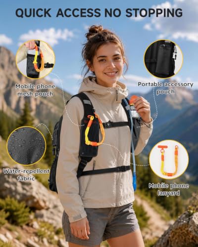 MOKURA 18L Lightweight Hydration Backpack with 2L Water Bladder - color: Black