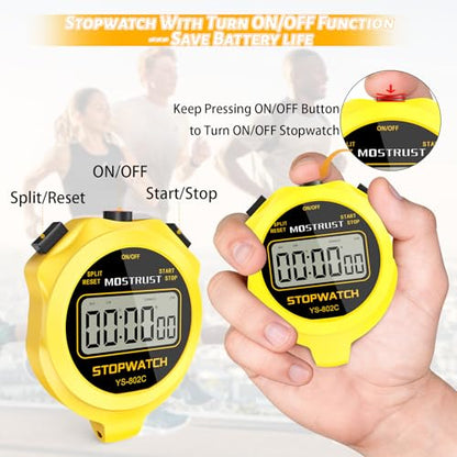 Stopwatch Sports Timer, Digital Stop-Watch - style: 1Lap Non-waterproof Yellow