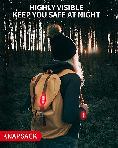 VICKSONGS 2pcs LED Safety Lights USB Rechargeable - Lightweight Walking Light with Clip and Strap, Jogging Running Lights, Bike Tail Light, Backpacker for Night Safety with Excellent Brightness