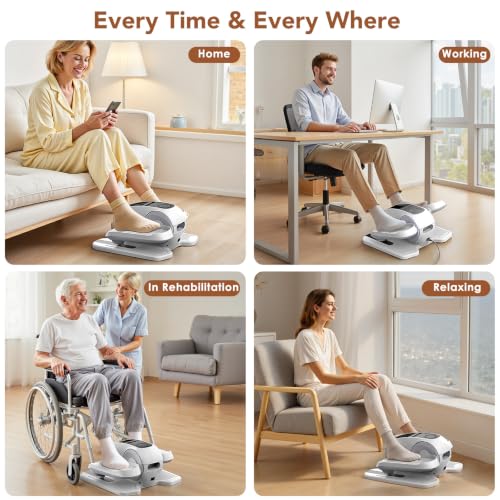 Under Desk Elliptical Exercise Machine, Elliptical Leg Exerciser as Seen on TV, 12 Speeds Leg Exerciser While Sitting for Seniors, Electric Seated Foot Pedal Exerciser for Home Gift for Women