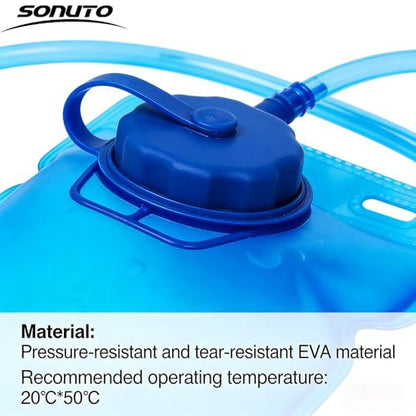 【Sonuto 2L Large Capacity Collapsible Sports Water Bottle】-Soft Flask Canteen with Wide Mouth-Portable Leak Proof and BPA -Free for Running, Hiking, Cycling, Gym Workouts