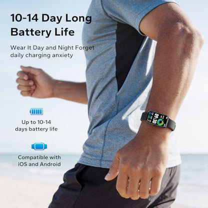 Fitness Tracker with 24/7 Heart Rate & Blood Oxygen Monitor, 1.47" OLED Color Screen Smart Watch, Waterproof Activity Tracker with Sleep Step Counter & Smart Notifications for Men Women