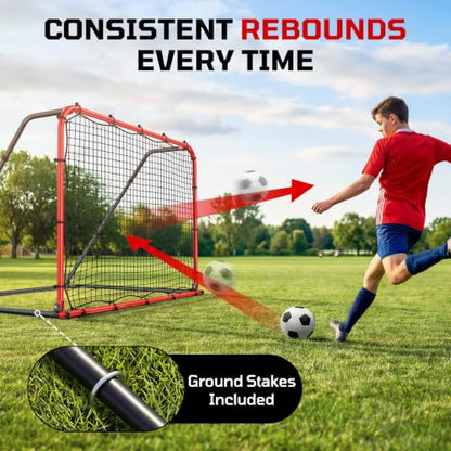 Haokelball 12x6/6x4 FT Soccer Goal for Backyard Portable Metal Frame - color: Red and Black