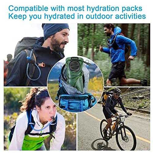 2 Pack Hydration Bladder 2L-3L with Cleaning Brush - Wide Opening, Leak Proof Water Reservoir for Hiking Cycling Running Camping Backpack - BPA Free - color: 2L-Green+white