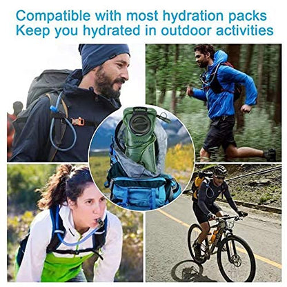 2 Pack Hydration Bladder 2L-3L with Cleaning Brush - Wide Opening, Leak Proof Water Reservoir for Hiking Cycling Running Camping Backpack - BPA Free - color: 2L-Green+white