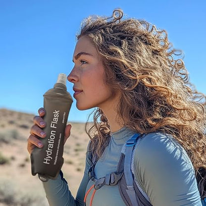WILDREEDS 150ml Soft Flask, TPU Collapsible Soft Water Bottle for Hydration Pack, Running Vest, Folding Water Bottle for Hiking Cycling Climbing-1Pcs, Grey - color: 150ml Grey