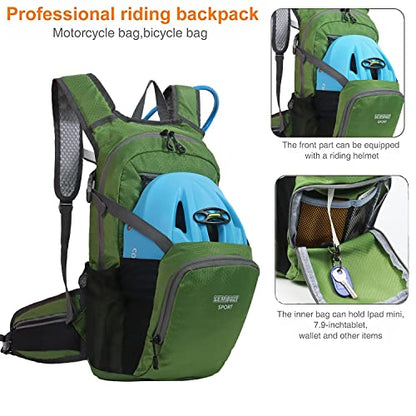 Hiking Daypack 15L Lightweight Waterproof Backpack - color: Olive